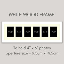Load image into Gallery viewer, Multi Photo Picture Frame Holds 6 6"x4" Photos in a 22mm White Wood Frame - Multi Photo Frames