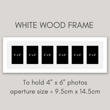 Load image into Gallery viewer, Multi Photo Picture Frame Holds 6 6"x4" Photos in a 22mm White Wood Frame - Multi Photo Frames