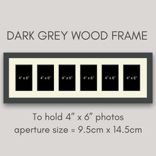 Load image into Gallery viewer, Multi Photo Picture Frame Holds 6 6"x4" Photos in a 29mm Dark Grey Frame - Multi Photo Frames