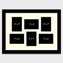 Load image into Gallery viewer, Multi Photo Picture Frame Holds 6 7"x5" Photos in a 33mm Black Frame - Multi Photo Frames