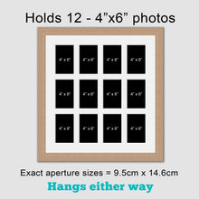 Load image into Gallery viewer, Multi Photo Picture Frame to Hold 12 6"x4" photos in Oak Veneer - Multi Photo Frames