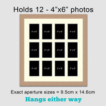 Load image into Gallery viewer, Multi Photo Picture Frame to Hold 12 6"x4" photos in Oak Veneer - Multi Photo Frames