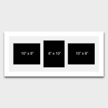 Load image into Gallery viewer, Multi Photo Picture Frame to Hold 3 10x8 Photos in a Black Frame - Multi Photo Frames