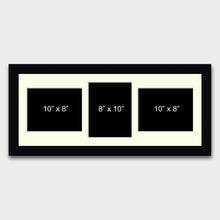 Load image into Gallery viewer, Multi Photo Picture Frame to Hold 3 10x8 Photos in a Black Wood Frame - Multi Photo Frames