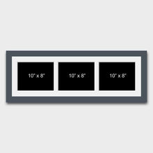 Load image into Gallery viewer, Multi Photo Picture Frame to Hold 3 10"x8" Photos in a Grey Wooden Frame - Multi Photo Frames