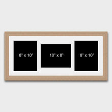 Load image into Gallery viewer, Multi Photo Picture Frame to Hold 3 10"x8" Photos in an Oak Veneer Frame - Multi Photo Frames
