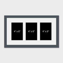 Load image into Gallery viewer, Multi Photo Picture Frame to hold 3 4" x 6" Photos in a Grey Frame - Multi Photo Frames