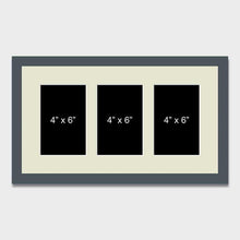 Load image into Gallery viewer, Multi Photo Picture Frame to hold 3 4" x 6" Photos in a Grey Frame - Multi Photo Frames