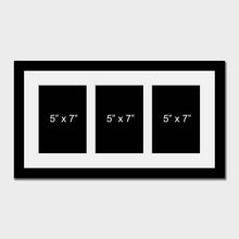 Load image into Gallery viewer, Multi Photo Picture Frame to hold 3 5"x7" Photos in a Black Frame - Multi Photo Frames