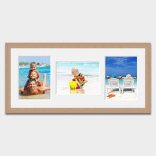 Load image into Gallery viewer, Multi Photo Picture Frame to hold 3 6" x 8" Mixed Photos in an Oak Veneer Frame - Multi Photo Frames
