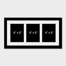 Load image into Gallery viewer, Multi Photo Picture Frame to Hold 3 6" x 8" Photos in a Black Frame - Multi Photo Frames
