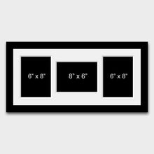 Load image into Gallery viewer, Multi Photo Picture Frame to hold 3 6" x 8" Photos in a Black Frame - Multi Photo Frames