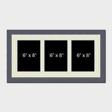 Load image into Gallery viewer, Multi Photo Picture Frame to Hold 3 6" x 8" Photos in a Grey Wooden Frame - Multi Photo Frames
