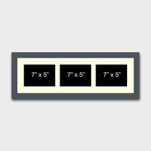 Load image into Gallery viewer, Multi Photo Picture Frame to Hold 3 7"x5" Photos in a Grey Wooden Frame - Multi Photo Frames