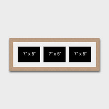 Load image into Gallery viewer, Multi Photo Picture Frame to hold 3 7"x5" Photos in an Oak Veneer Frame - Multi Photo Frames