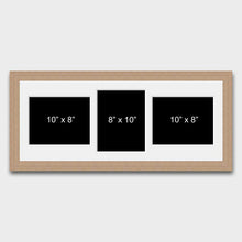 Load image into Gallery viewer, Multi Photo Picture Frame to Hold 3 8 x 10 Photos in an Oak Frame - Multi Photo Frames
