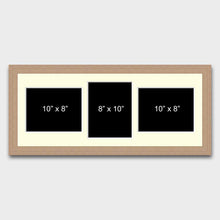 Load image into Gallery viewer, Multi Photo Picture Frame to Hold 3 8 x 10 Photos in an Oak Frame - Multi Photo Frames
