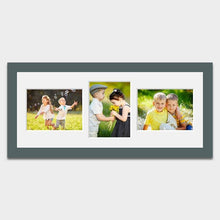 Load image into Gallery viewer, Multi Photo Picture Frame to hold 3 8" x 6" Mixed Photos in a Grey Wooden Frame - Multi Photo Frames
