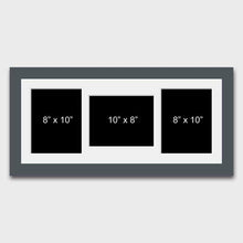 Load image into Gallery viewer, Multi Photo Picture Frame to Hold 3 8x10 Photos in a Dark Grey Wood Frame - Multi Photo Frames