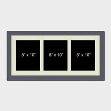 Load image into Gallery viewer, Multi Photo Picture Frame to Hold 3 8"x10" Photos in a Grey Wooden Frame - Multi Photo Frames