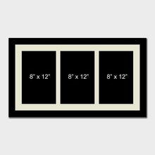 Load image into Gallery viewer, Multi Photo Picture Frame to Hold 3 8"x12" photos in a Black Frame - Multi Photo Frames