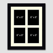 Load image into Gallery viewer, Multi Photo Picture Frame With 4 Apertures for 6" x 8" Photos in a Black Frame - Multi Photo Frames