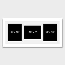 Load image into Gallery viewer, Multi Photo Picture Frames to Hold 3 10x8 Photos in a 22mm White Wood Frame - Multi Photo Frames