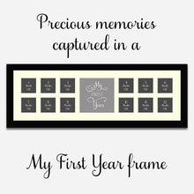 Load image into Gallery viewer, My First Year Multi Photo Picture Frame in a 33mm Black Frame - Multi Photo Frames