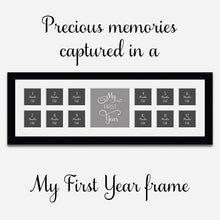 Load image into Gallery viewer, My First Year Multi Photo Picture Frame in a 33mm Black Frame - Multi Photo Frames