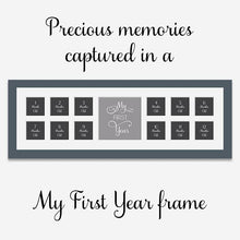 Load image into Gallery viewer, My First Year Multi Photo Picture Frame in a 40mm Dark Grey Frame - Multi Photo Frames