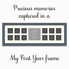 Load image into Gallery viewer, My First Year Multi Photo Picture Frame in a 40mm Dark Grey Frame - Multi Photo Frames