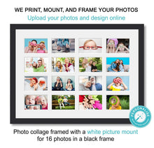 Load image into Gallery viewer, Personalised Photo Collage Printed and Framed for 16 Photos - Black Frame - Multi Photo Frames