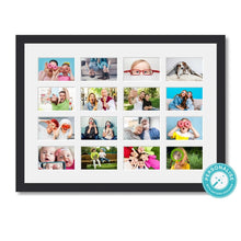 Load image into Gallery viewer, Personalised Photo Collage Printed and Framed for 16 Photos - Black Frame - Multi Photo Frames