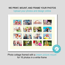 Load image into Gallery viewer, Personalised Photo Collage Printed and Framed for 16 Photos - White Frame - Multi Photo Frames