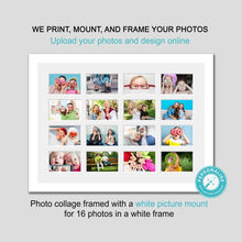 Load image into Gallery viewer, Personalised Photo Collage Printed and Framed for 16 Photos - White Frame - Multi Photo Frames