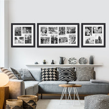 Load image into Gallery viewer, Photo Collage Frames - Set of 3 Multi Photo Frames in Black Wood - Multi Photo Frames