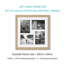 Load image into Gallery viewer, Photo Collage Frames - Set of 3 Multi Photo Frames in Oak Veneer - Multi Photo Frames