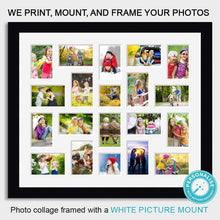 Load image into Gallery viewer, Photo Collage Printed and Framed for 20 Photos - Black Frame - Multi Photo Frames