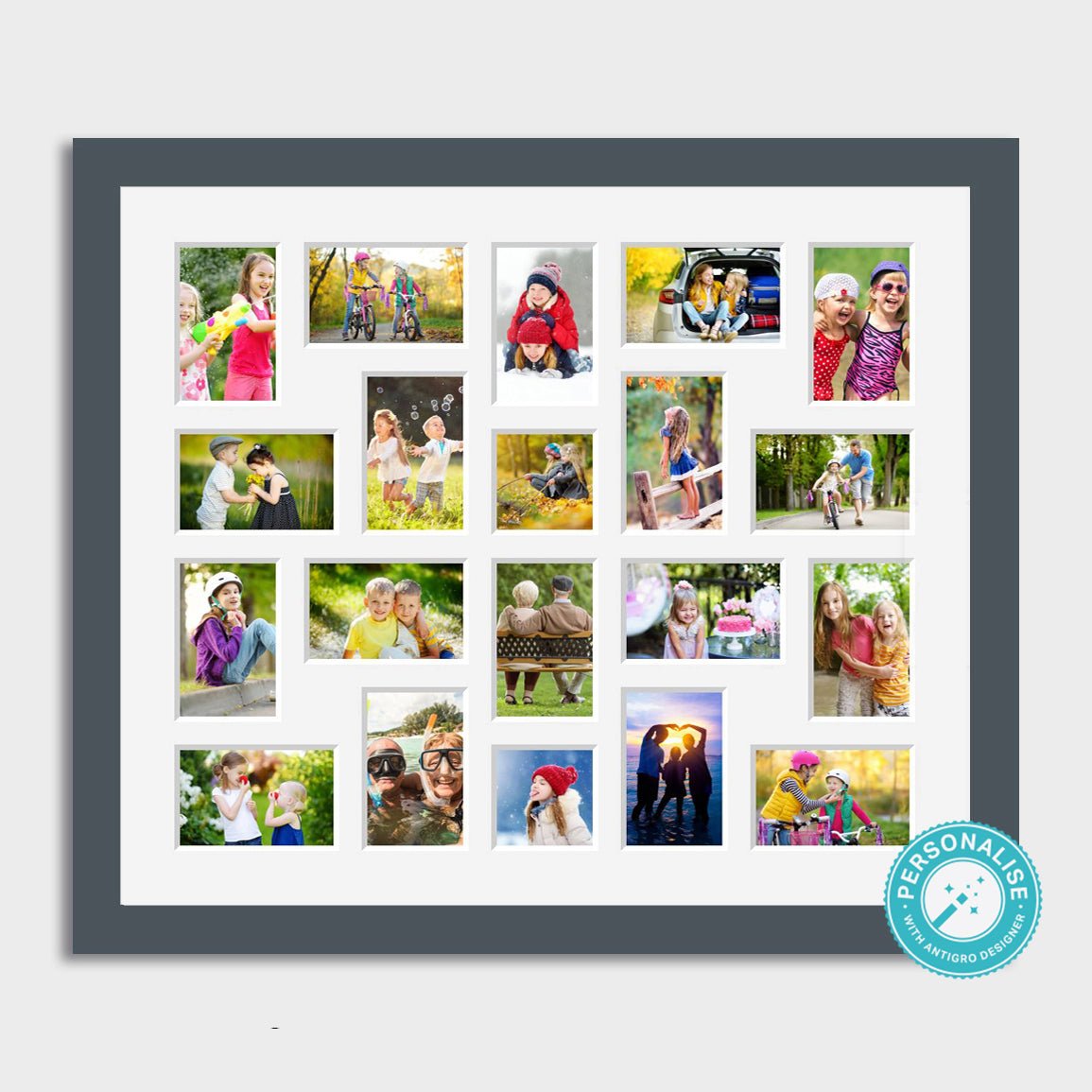 Photo Collage Printed And Framed For 20 Photos Grey Frame Multi photo-collage-printed-and-framed-for-20-photos-grey-frame-multi