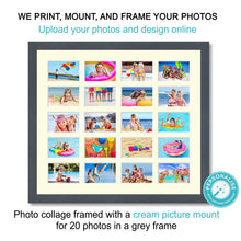Load image into Gallery viewer, Photo Collage Printed and Framed for 20 Photos in a Grey Frame - Multi Photo Frames