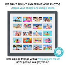 Load image into Gallery viewer, Photo Collage Printed and Framed for 20 Photos in a Grey Frame - Multi Photo Frames