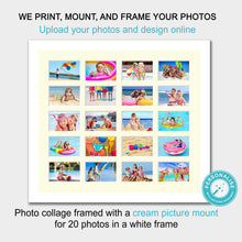 Load image into Gallery viewer, Photo Collage Printed and Framed for 20 Photos in a White Frame - Multi Photo Frames