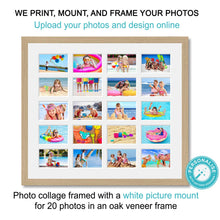 Load image into Gallery viewer, Photo Collage Printed and Framed for 20 Photos - Oak Veneer Frame - Multi Photo Frames
