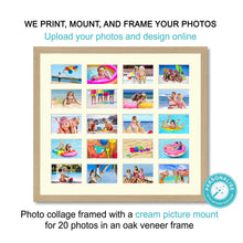 Load image into Gallery viewer, Photo Collage Printed and Framed for 20 Photos - Oak Veneer Frame - Multi Photo Frames