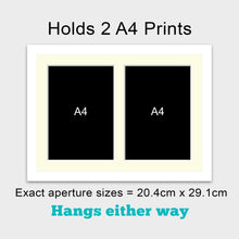 Load image into Gallery viewer, Photo Frame Holds 2 A4 Certificates/Photos in a White Wood Frame - Multi Photo Frames