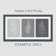 Load image into Gallery viewer, Picture Frame for 3 A3 prints or photos in a Grey Wooden Frame - Multi Photo Frames