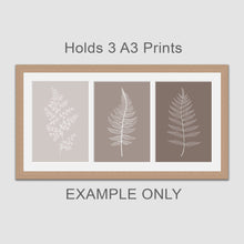 Load image into Gallery viewer, Picture Frame for 3 A3 prints or photos in an Oak Veneer Wood Frame - Multi Photo Frames