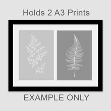 Load image into Gallery viewer, Picture Frame to hold 2 A3 prints or photos in a Black Wood Frame - Multi Photo Frames
