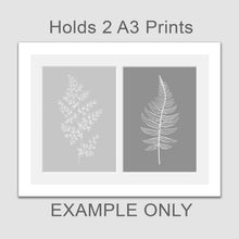 Load image into Gallery viewer, Picture Frame to hold 2 A3 prints or photos in a White Wooden Frame - Multi Photo Frames