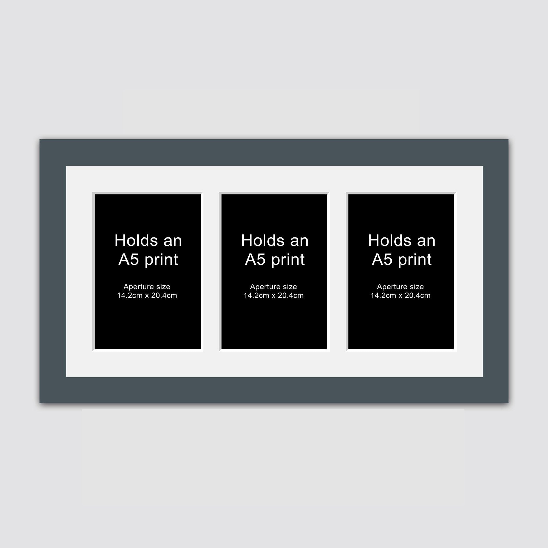 Multi Aperture Photo Frame to hold 3 A5 Triple A5 Frame Multi Photo